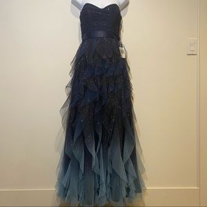 Nights by Teaze Me Blue ombre Ball Gown